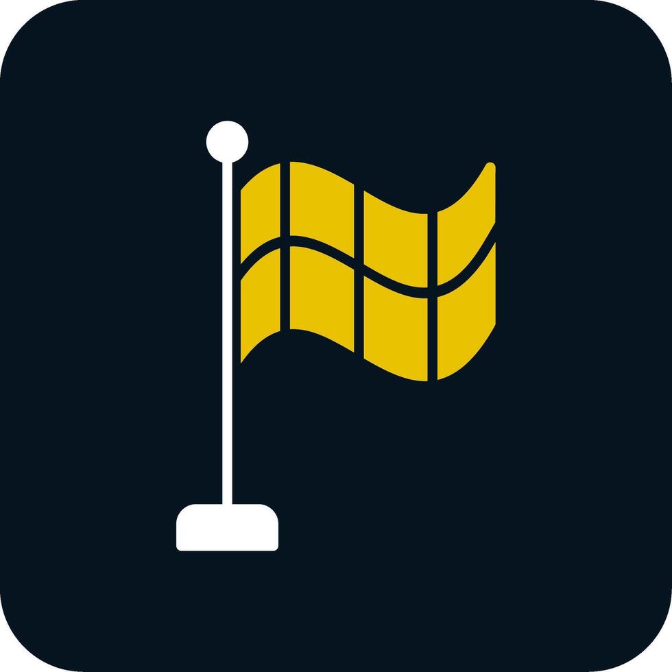 icône de deux couleurs de glyphe de drapeau hors-jeu vecteur