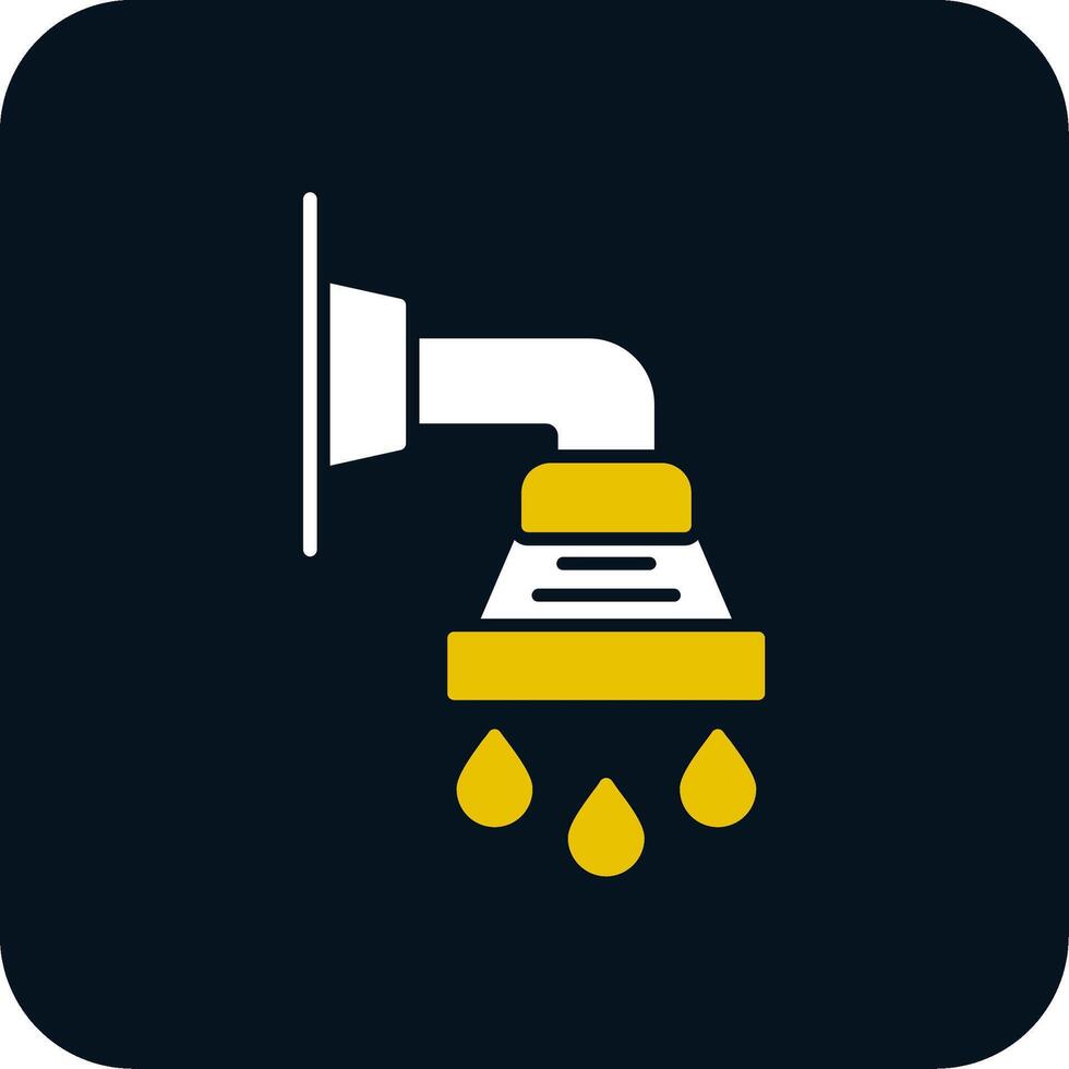 icône de deux couleurs de glyphe de douche vecteur