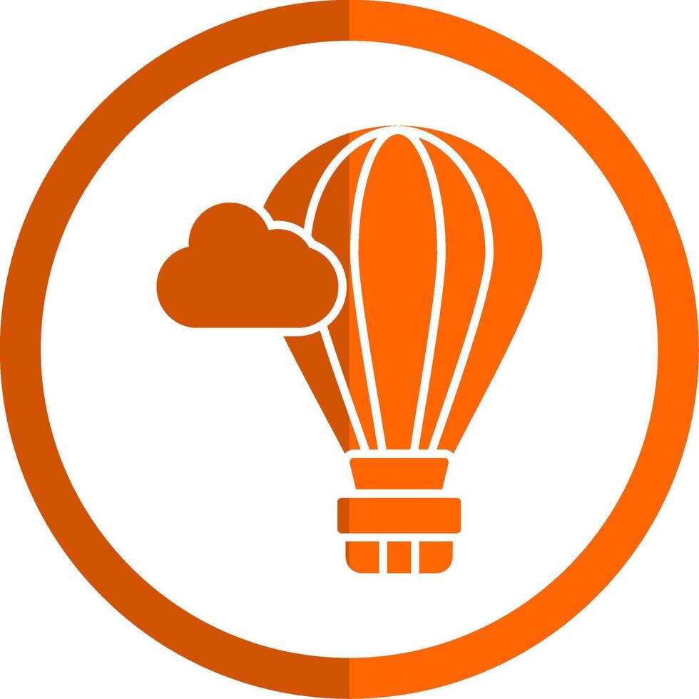 chaud air ballon glyphe Orange cercle icône vecteur
