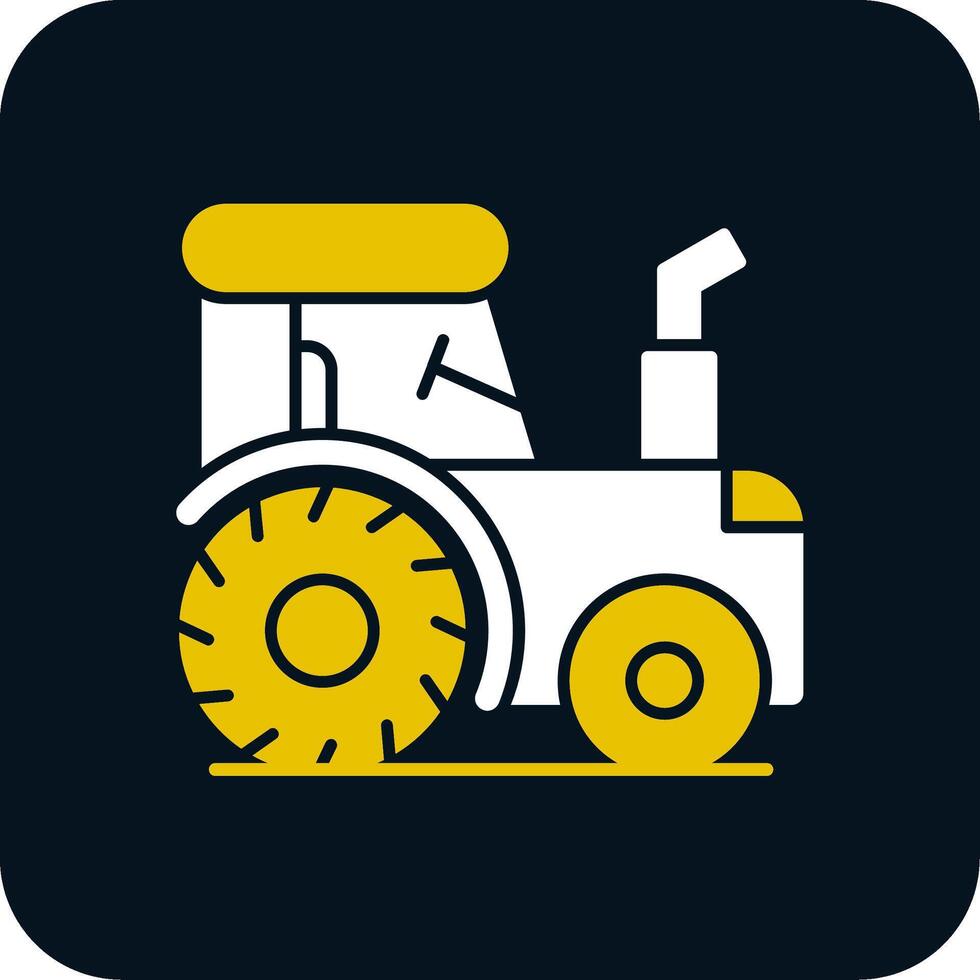 icône de deux couleurs de glyphe de tracteur vecteur