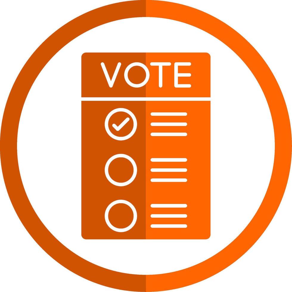 nombre de voter glyphe Orange cercle icône vecteur