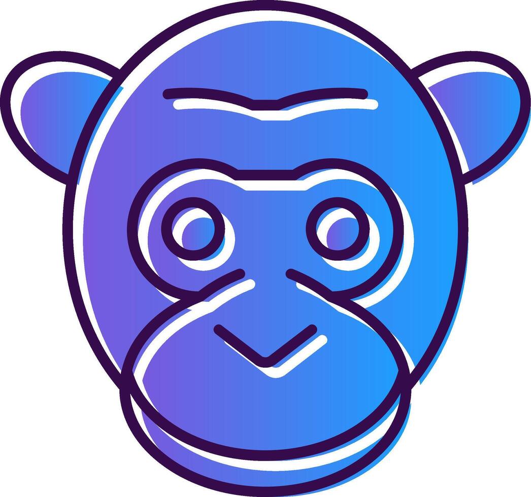 gorille pente rempli icône vecteur