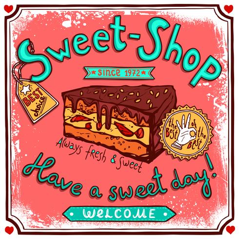 Affiche de bonbons vintage Sweetshop vecteur