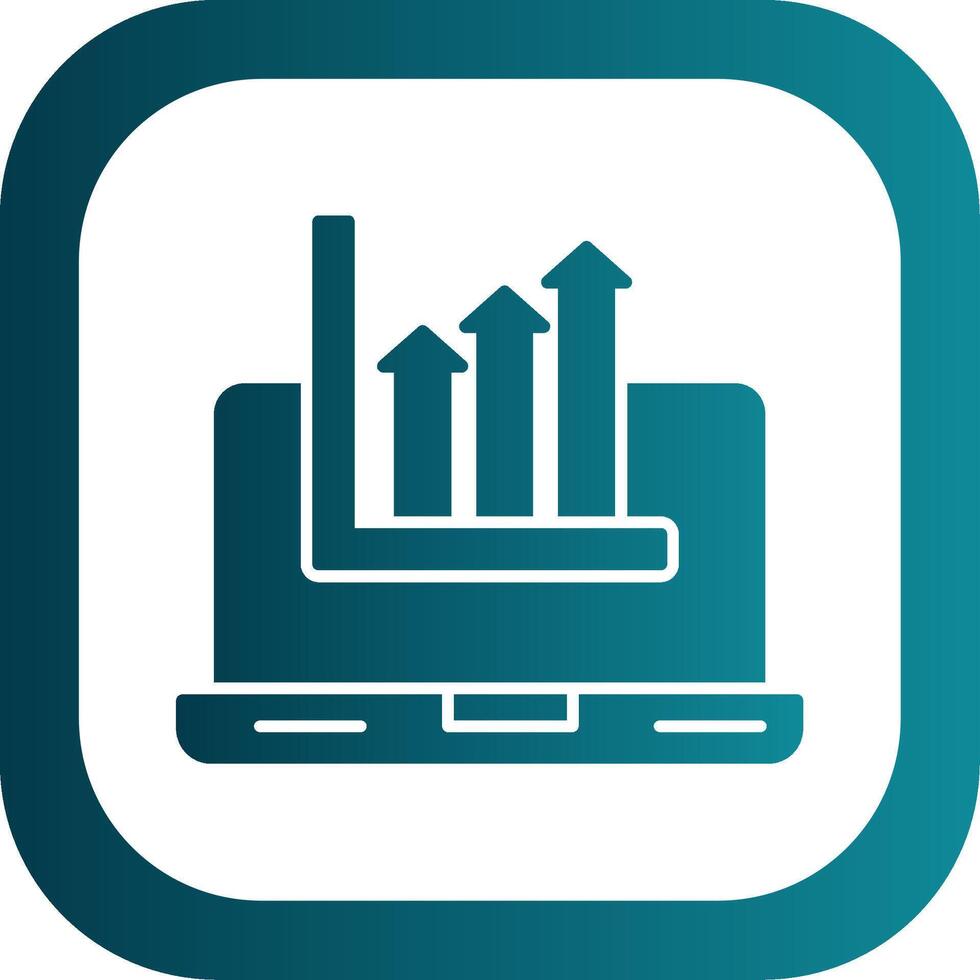 numérique économie glyphe pente rond coin icône vecteur