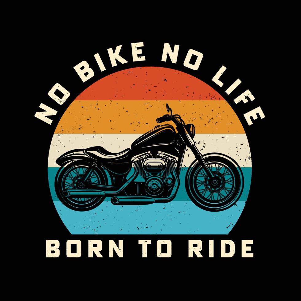 conception de t-shirt de style rétro de moto vecteur
