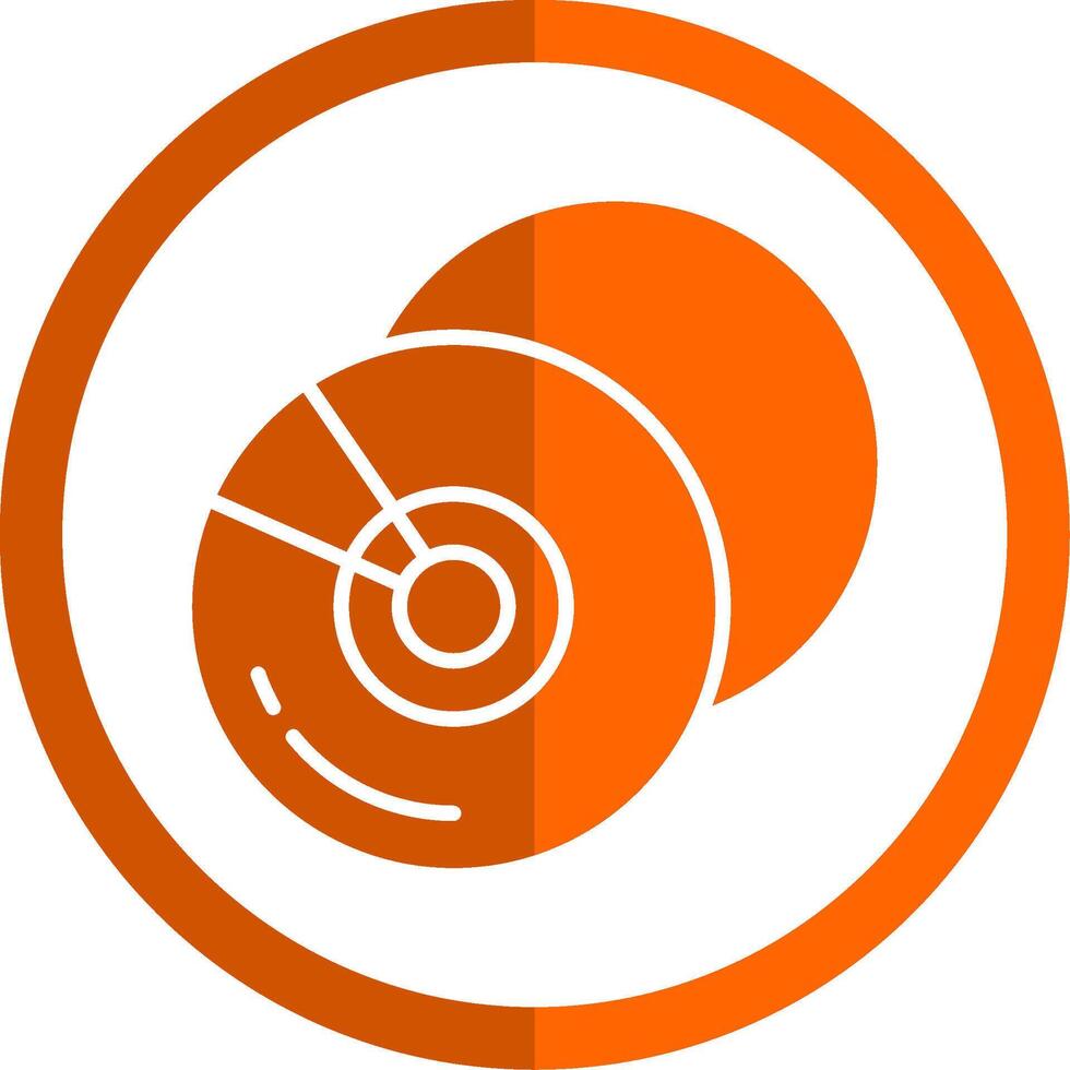 compact disque glyphe Orange cercle icône vecteur