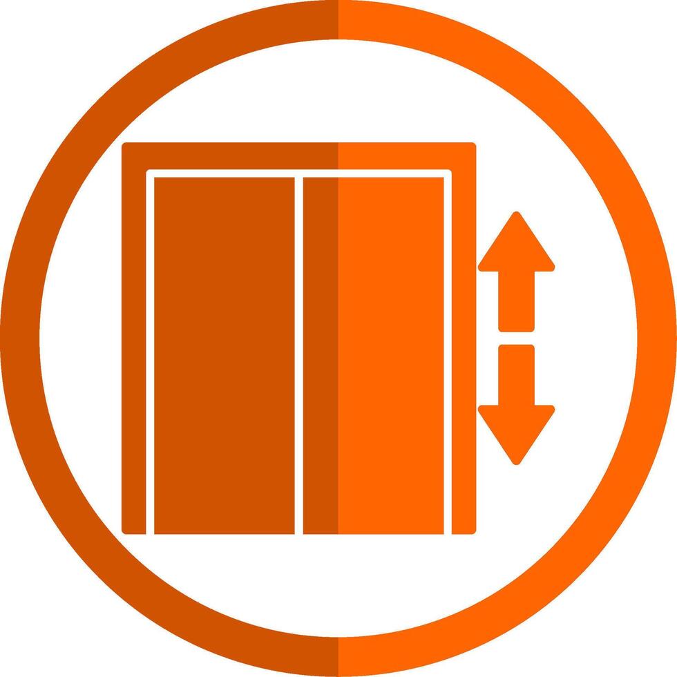 ascenseur glyphe Orange cercle icône vecteur