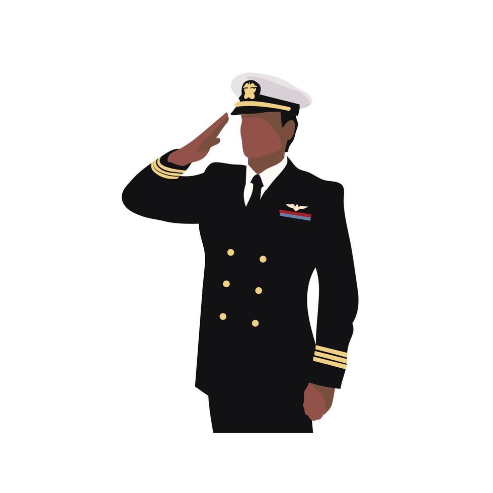 soldat de l'armée saluant illustration vectorielle vecteur