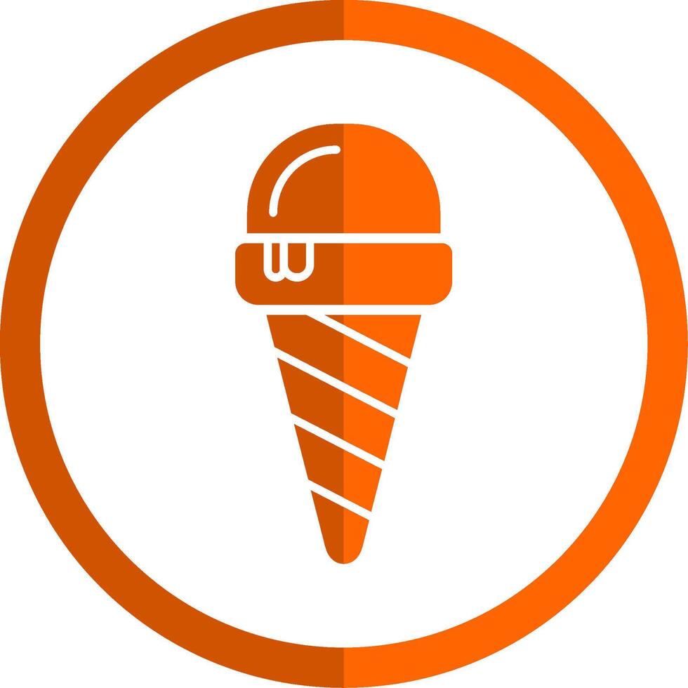 la glace crème glyphe Orange cercle icône vecteur