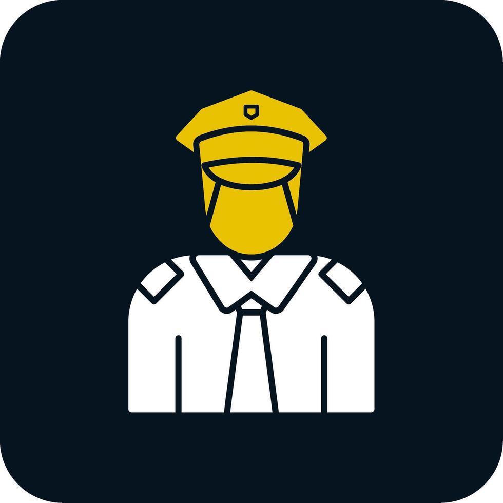 icône de deux couleurs de glyphe de policier vecteur