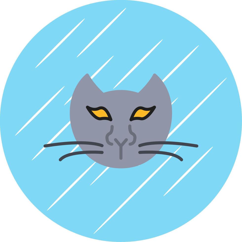 chat plat bleu cercle icône vecteur