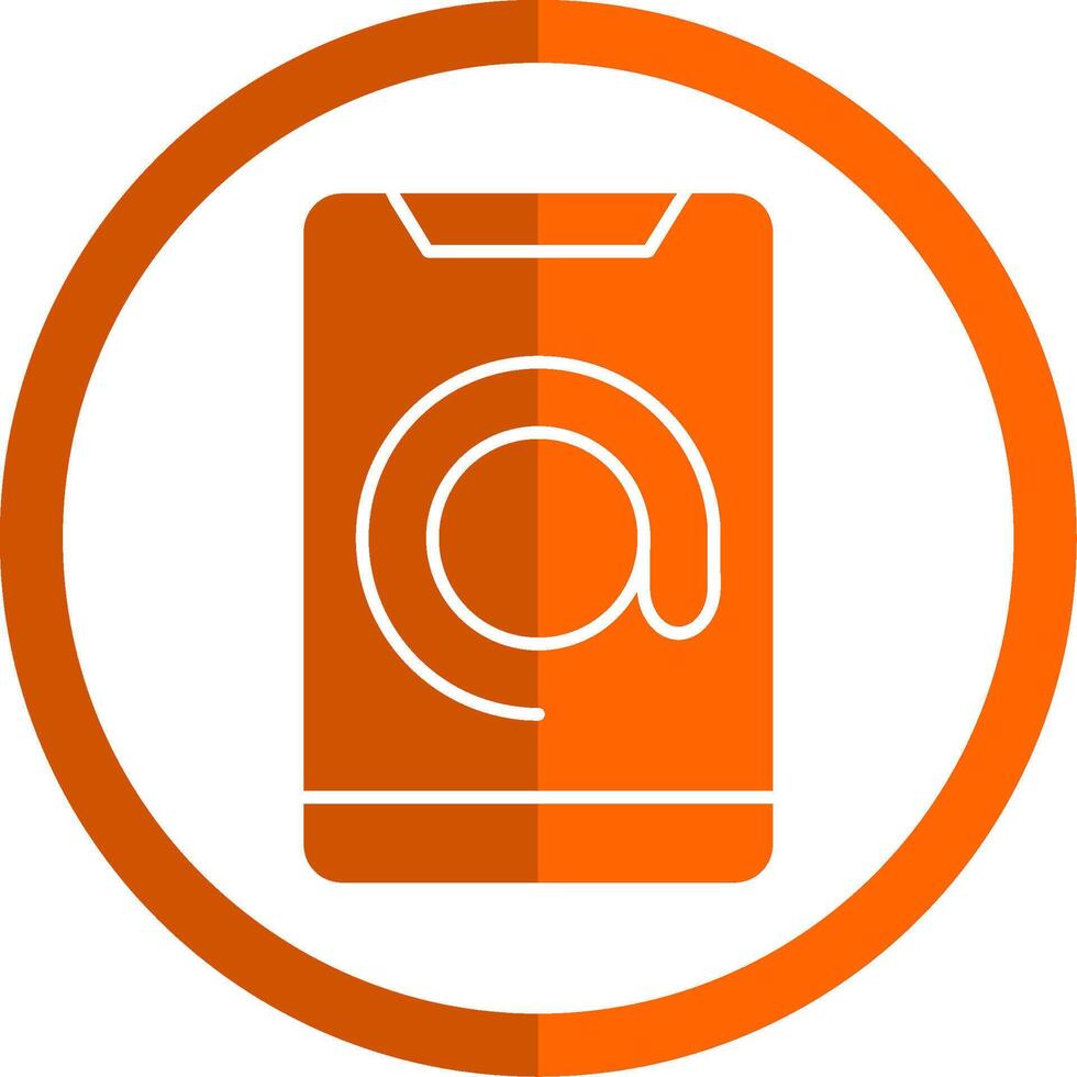arroba glyphe Orange cercle icône vecteur