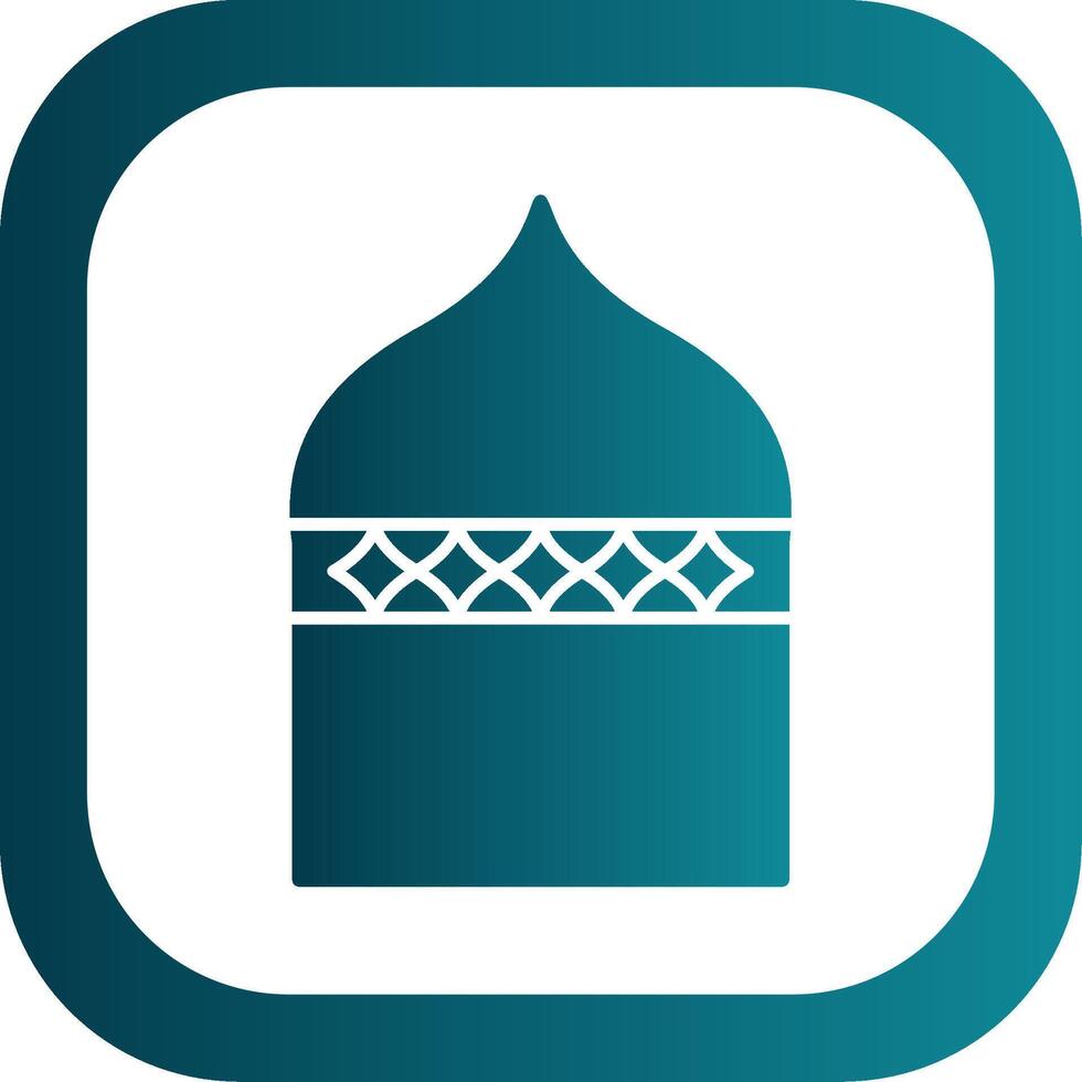 islamique architecture glyphe pente rond coin icône vecteur