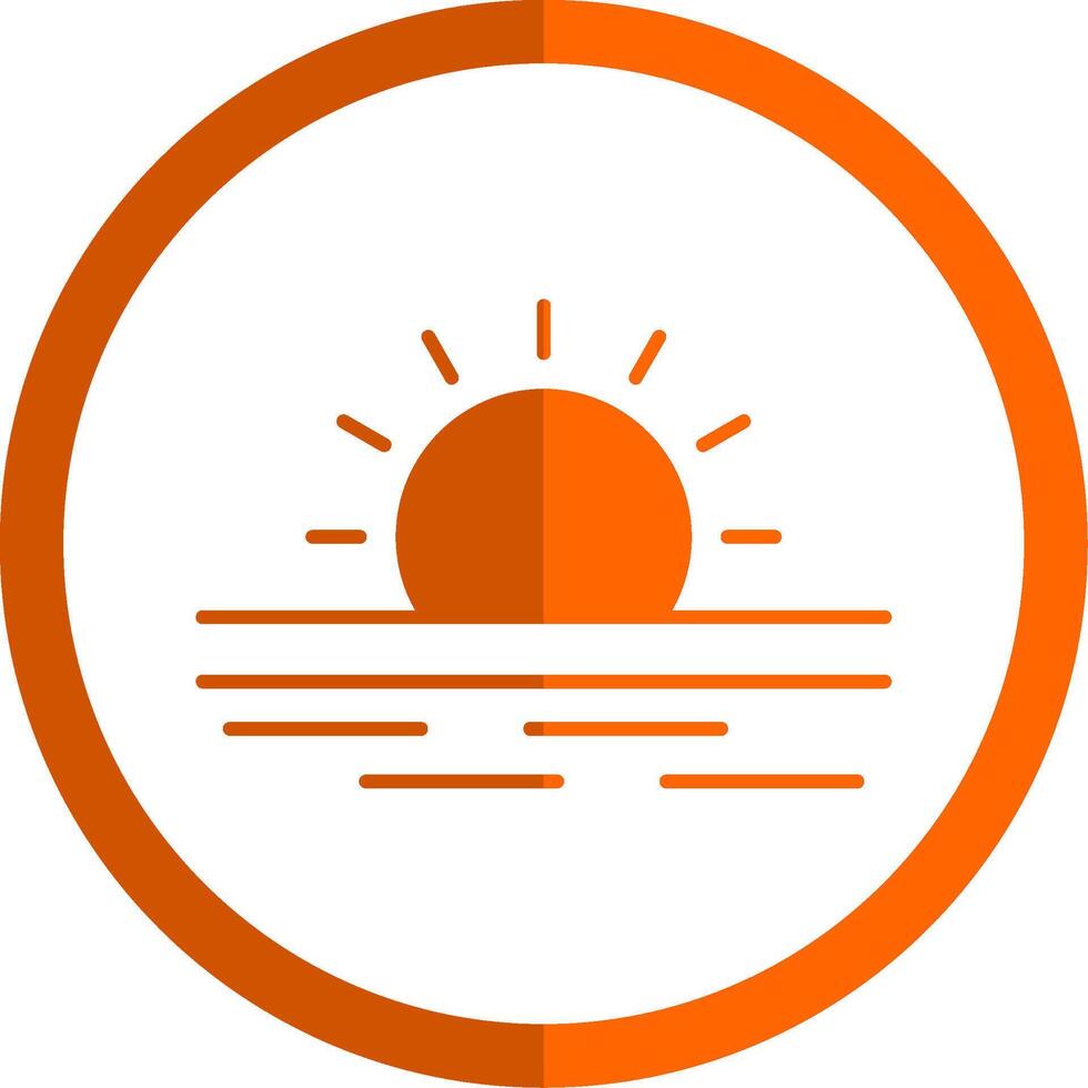 Ramadan lever du soleil glyphe Orange cercle icône vecteur