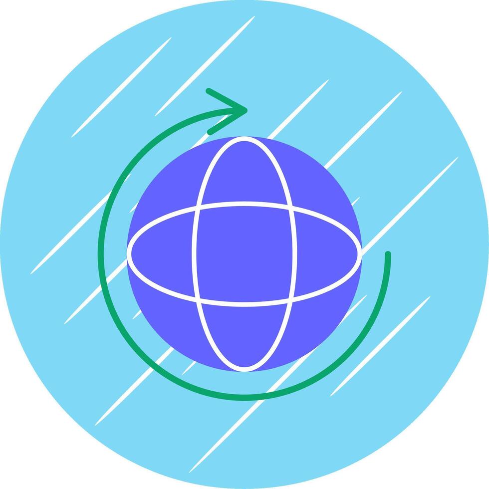 Terre cycles plat bleu cercle icône vecteur