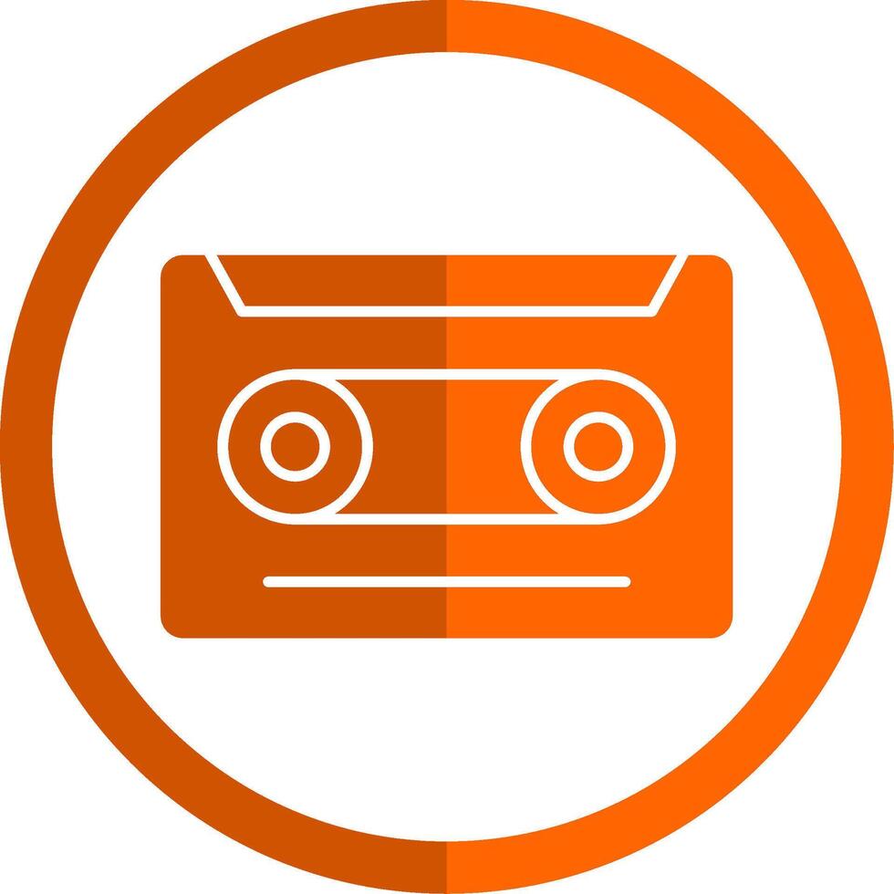 cassette glyphe Orange cercle icône vecteur