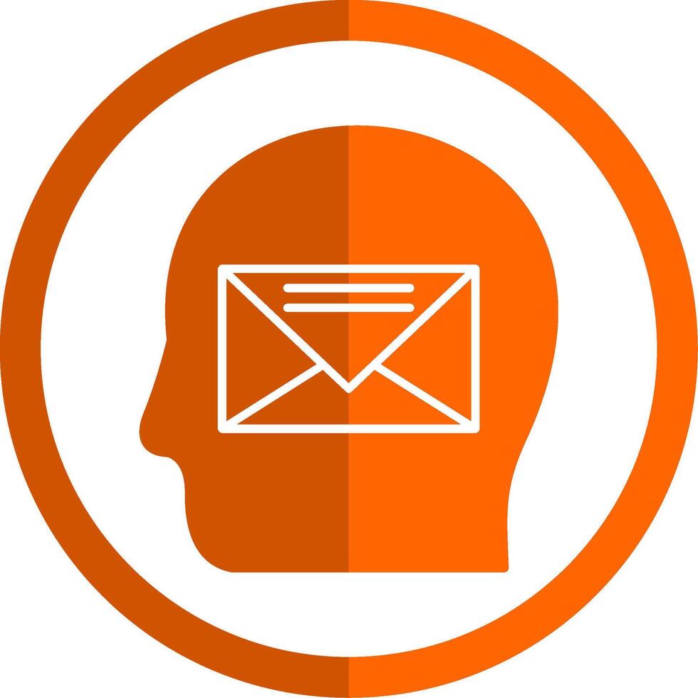 email glyphe Orange cercle icône vecteur