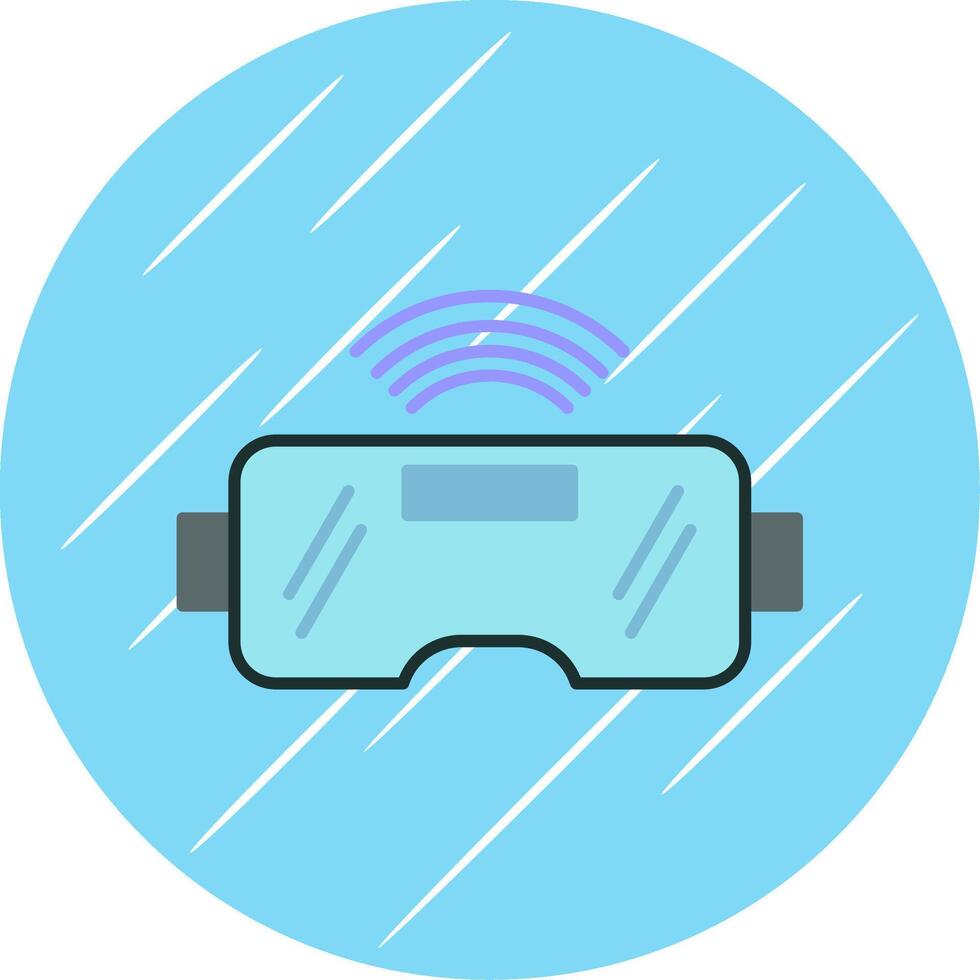 vr des lunettes plat bleu cercle icône vecteur