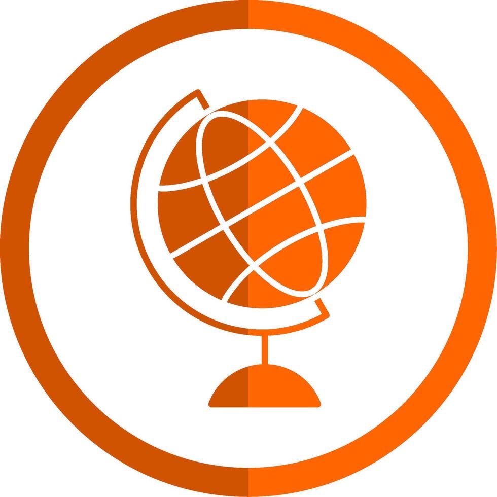 globe glyphe Orange cercle icône vecteur