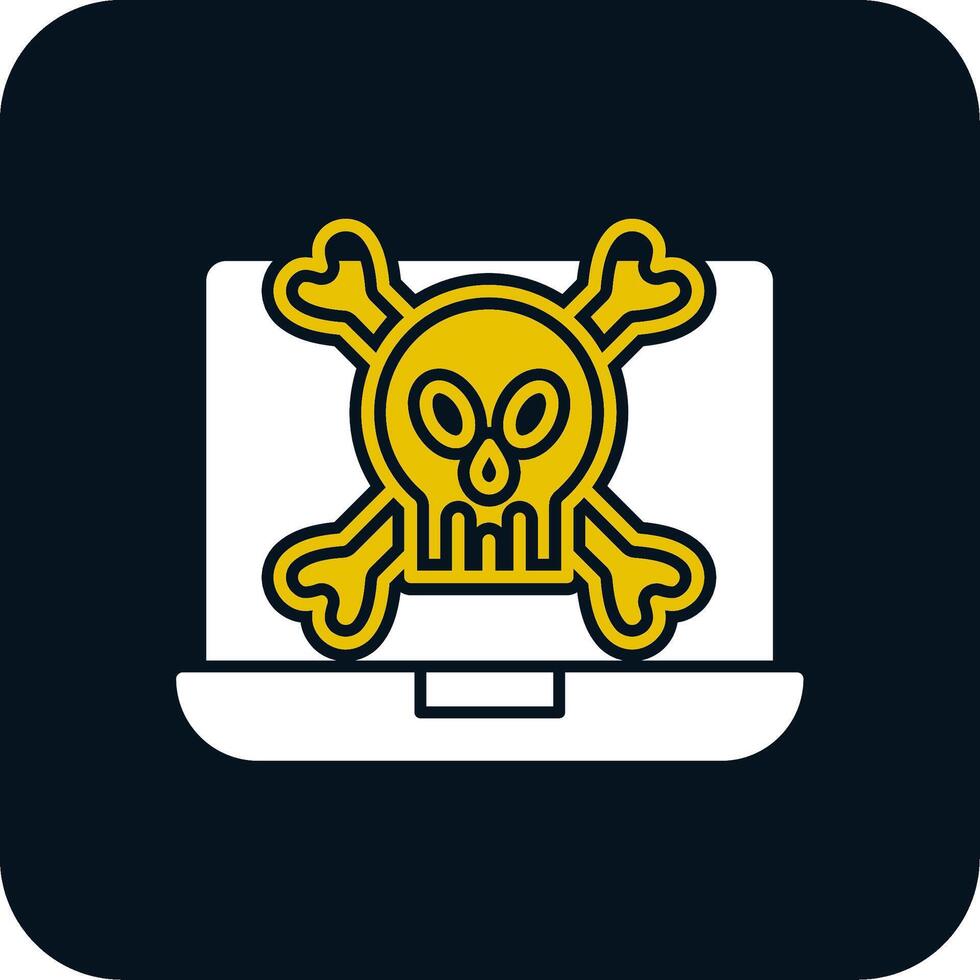 icône de deux couleurs de glyphe de malware vecteur