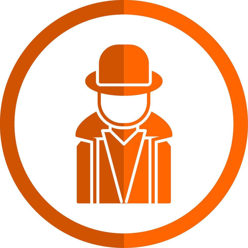 pirate glyphe Orange cercle icône vecteur