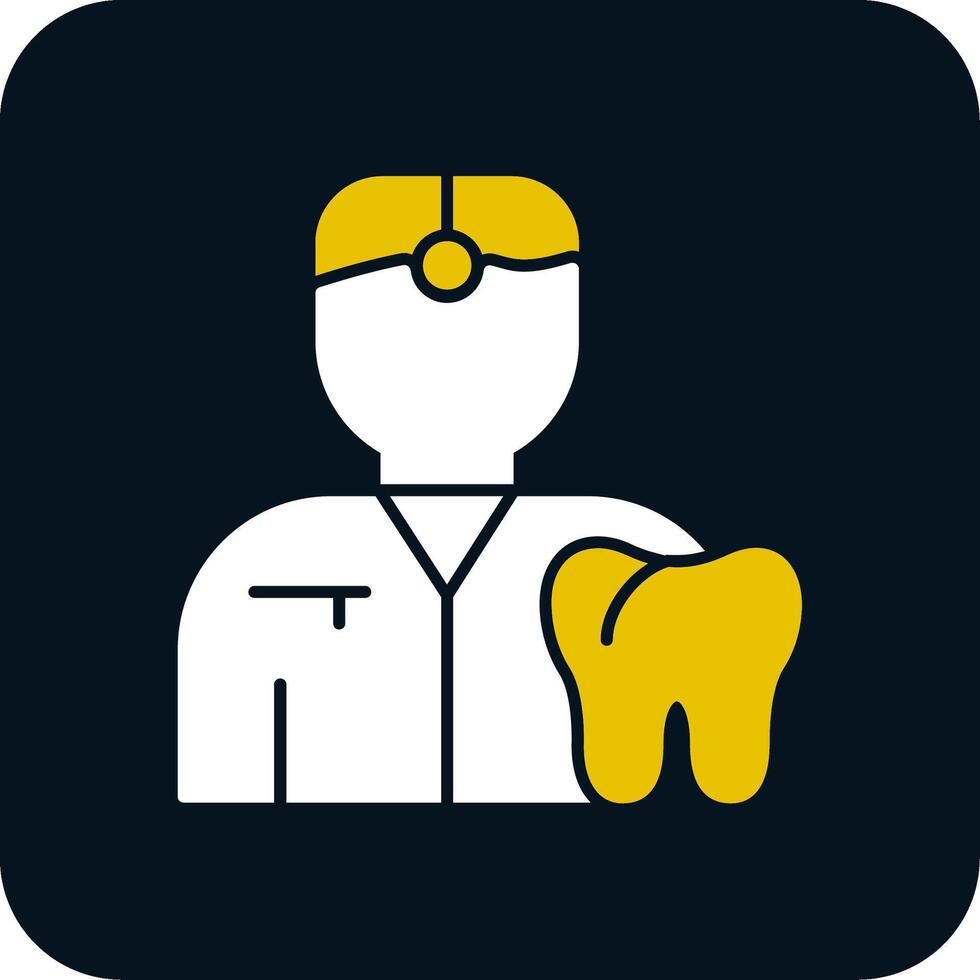 icône de deux couleurs de glyphe de dentiste vecteur