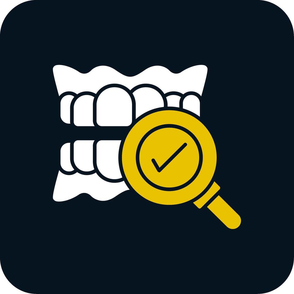 icône de deux couleurs de glyphe de contrôle dentaire vecteur