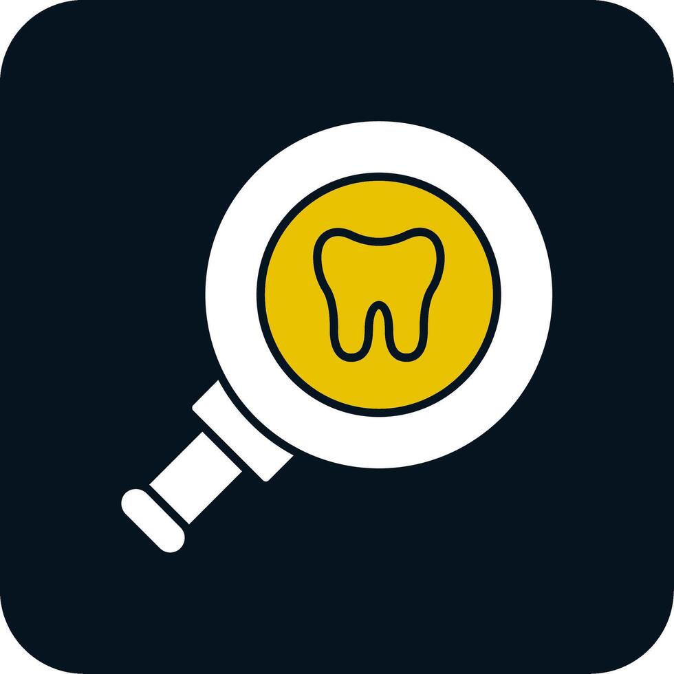 icône de deux couleurs de glyphe de contrôle dentaire vecteur