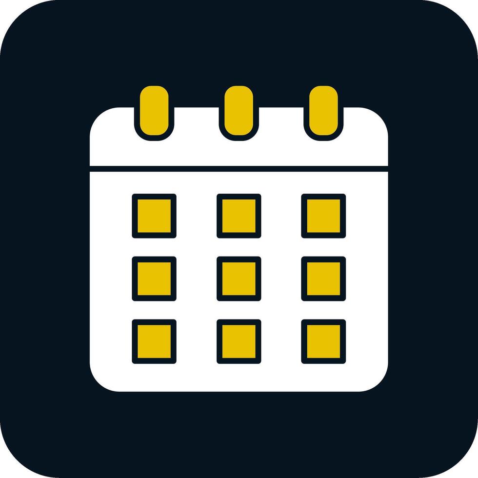 icône de deux couleurs de glyphe de calendrier vecteur