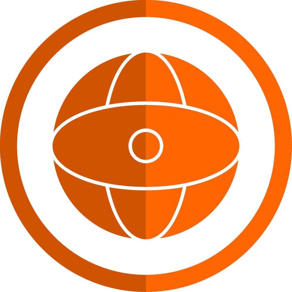 monde glyphe Orange cercle icône vecteur