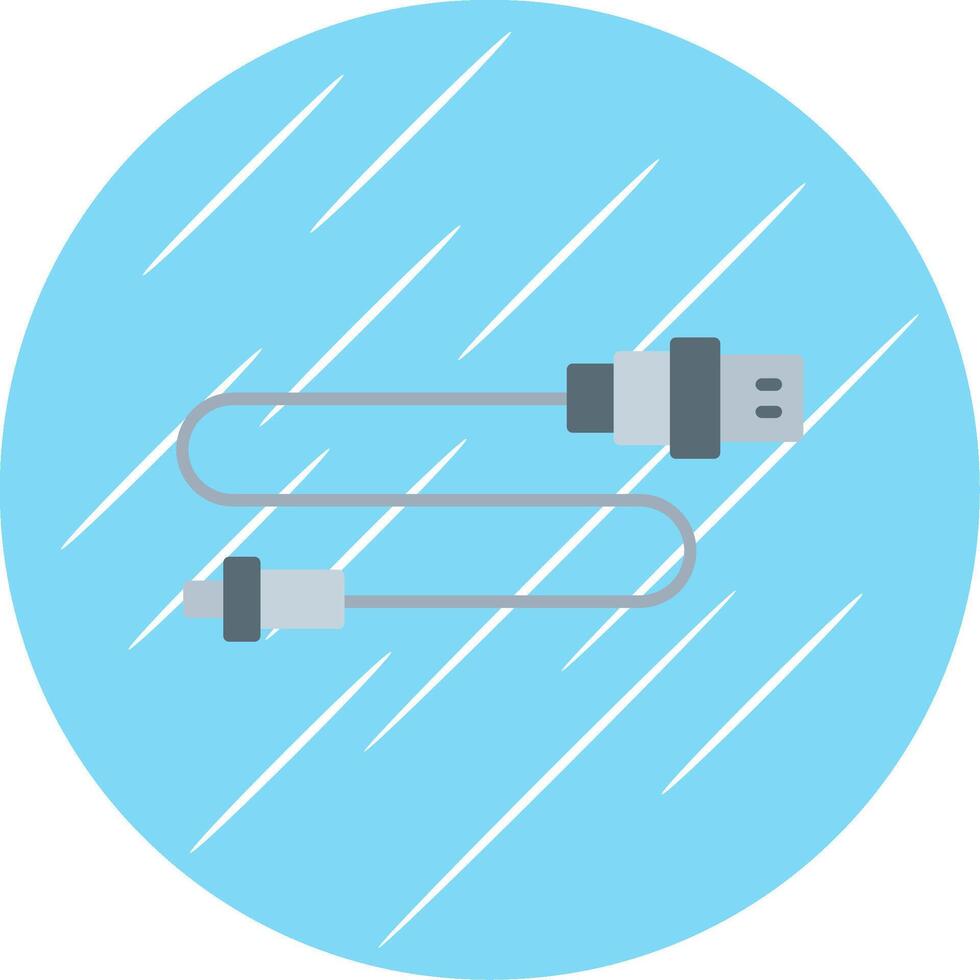 USB connecteur plat bleu cercle icône vecteur