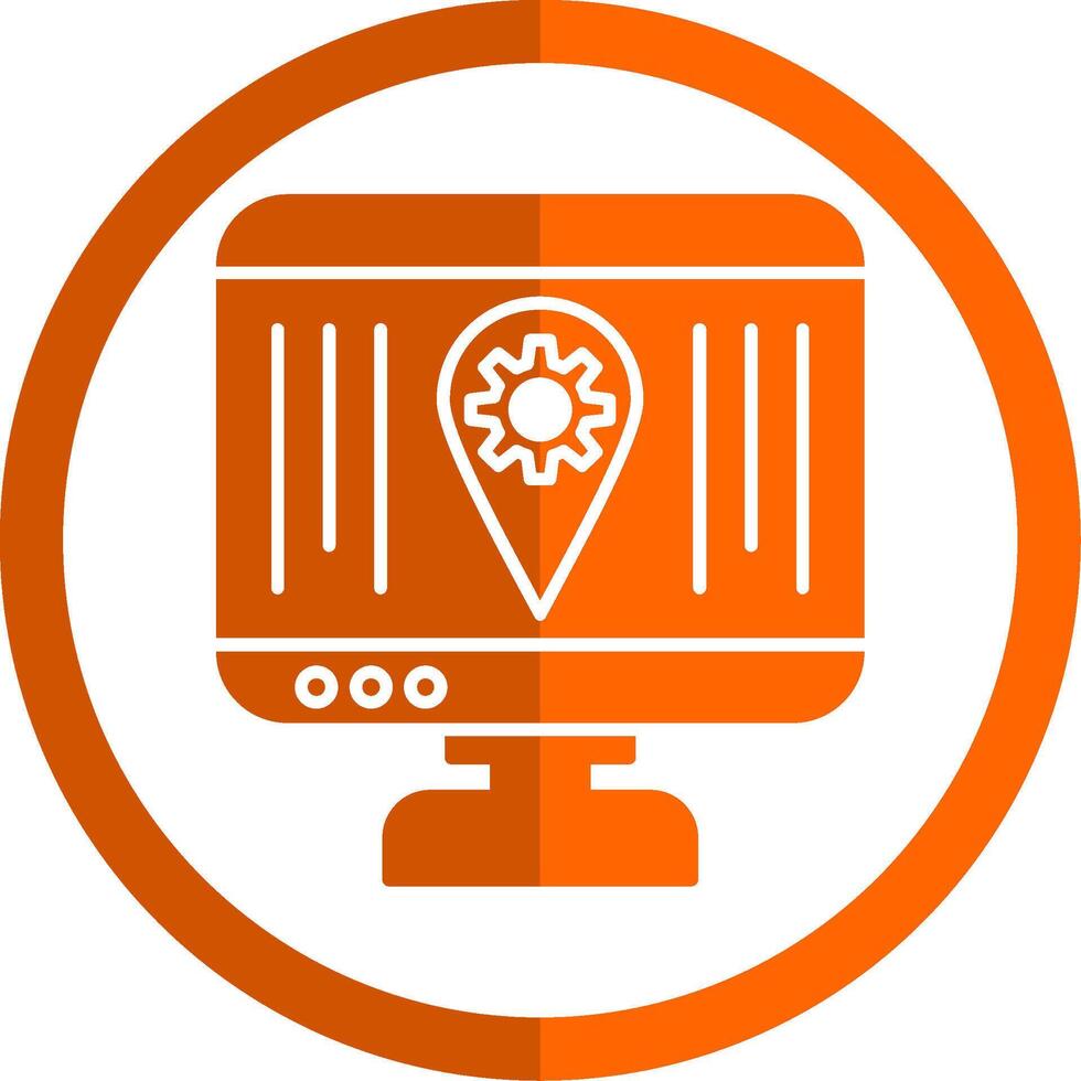 localisation glyphe Orange cercle icône vecteur