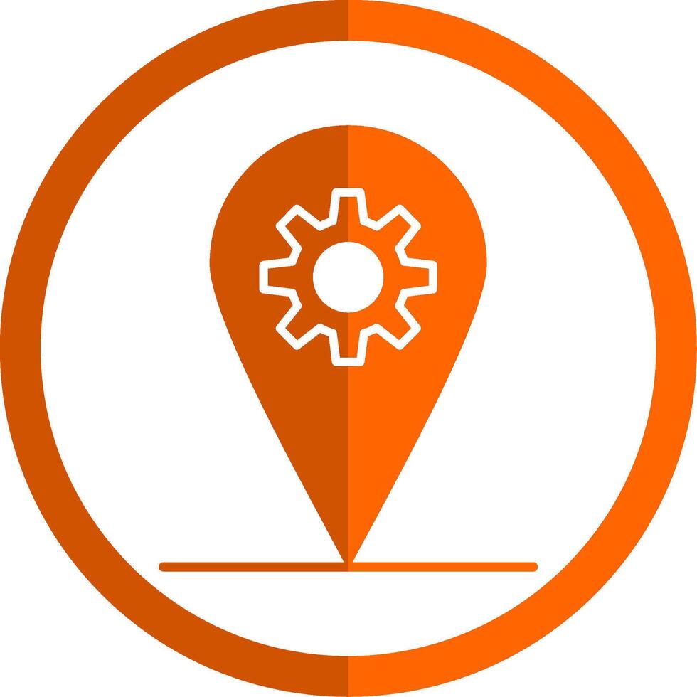 localisation glyphe Orange cercle icône vecteur
