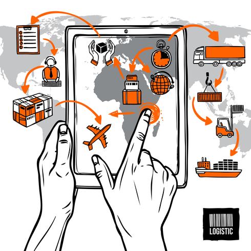 Concept d&#39;esquisse logistique vecteur