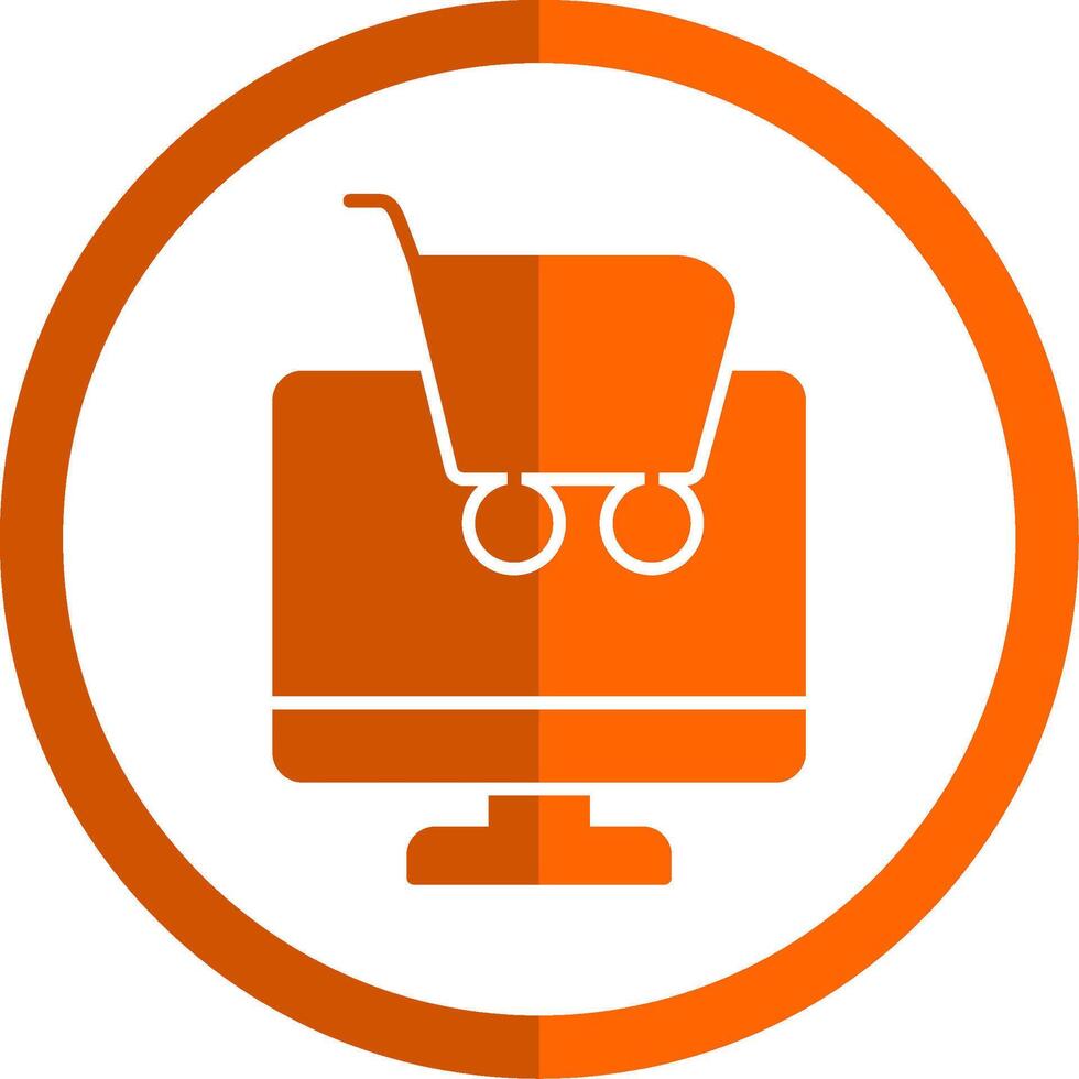 en ligne achats glyphe Orange cercle icône vecteur