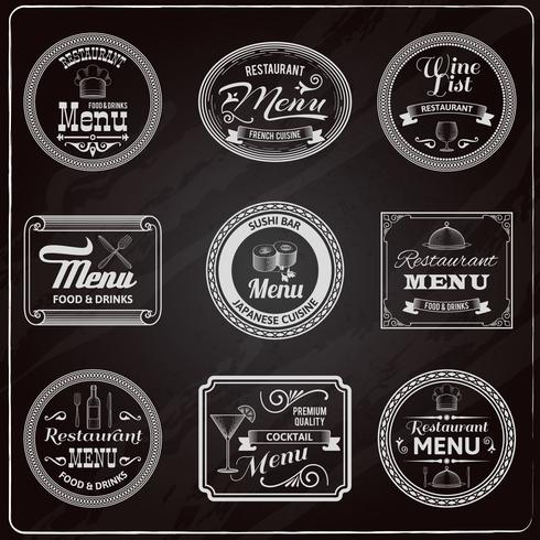 Tableau des étiquettes de menu rétro vecteur