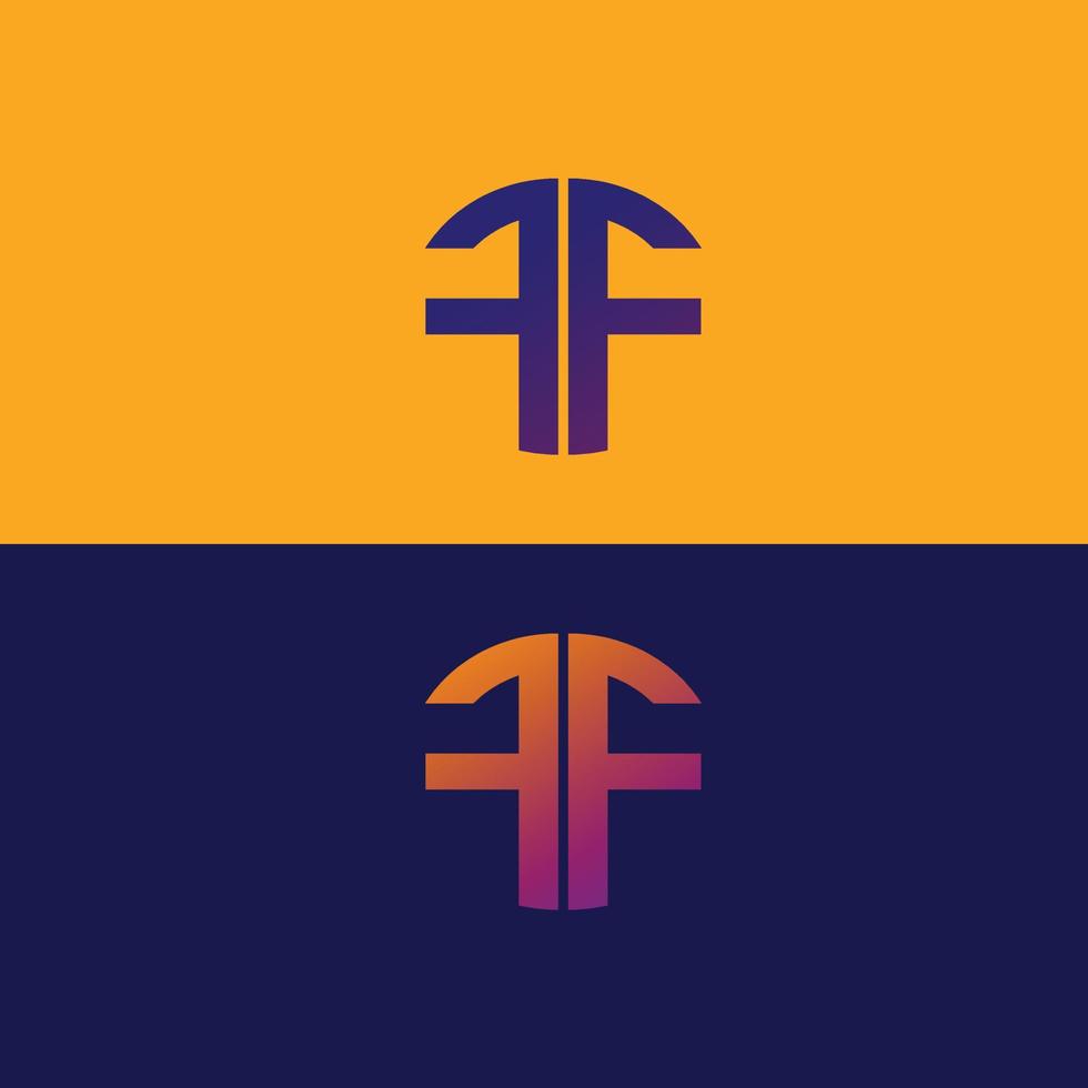 ff lettre logo vecteur modèle créatif forme moderne coloré monogramme cercle logo société logo grille logo