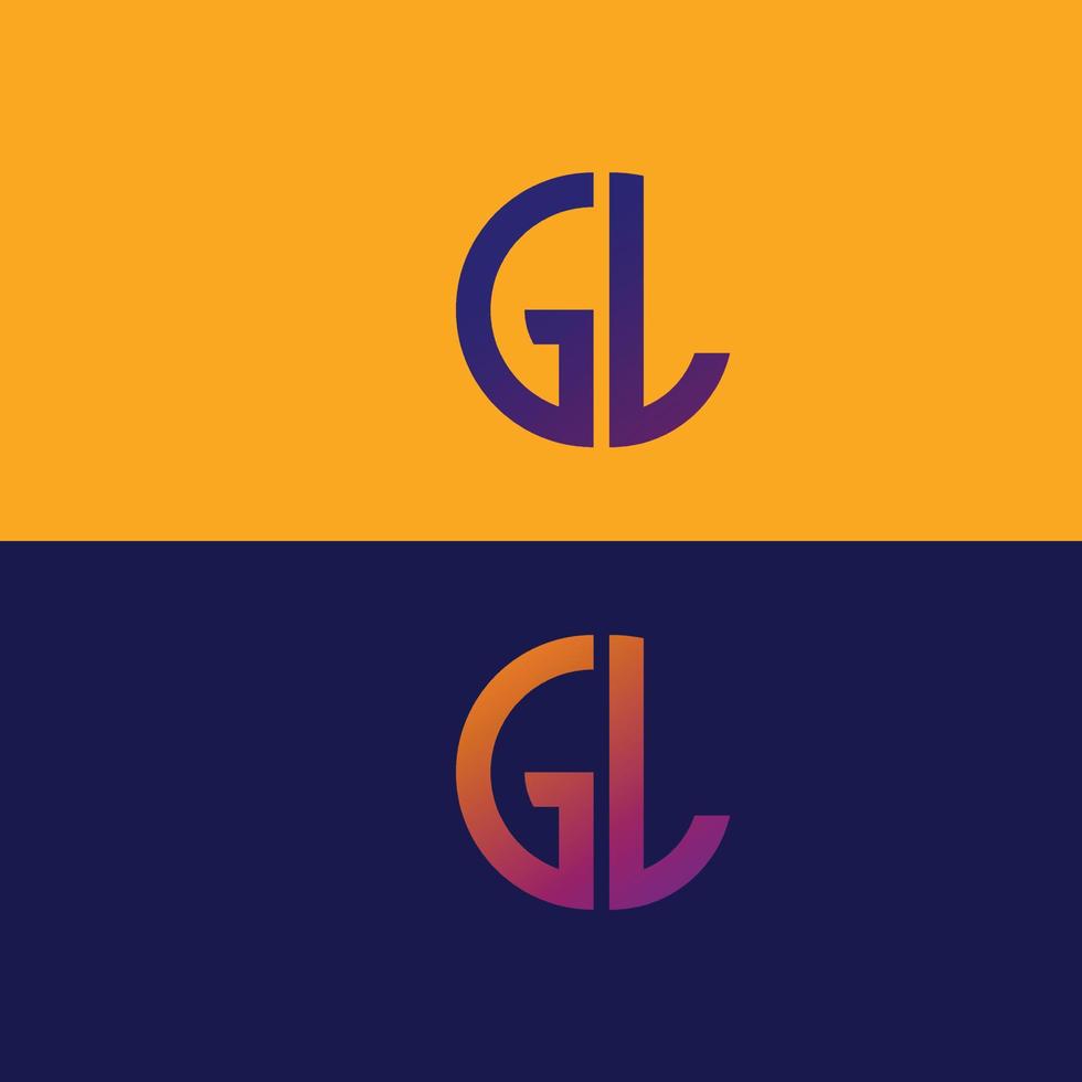 gl lettre logo vecteur modèle créatif forme moderne coloré monogramme cercle logo société logo grille logo