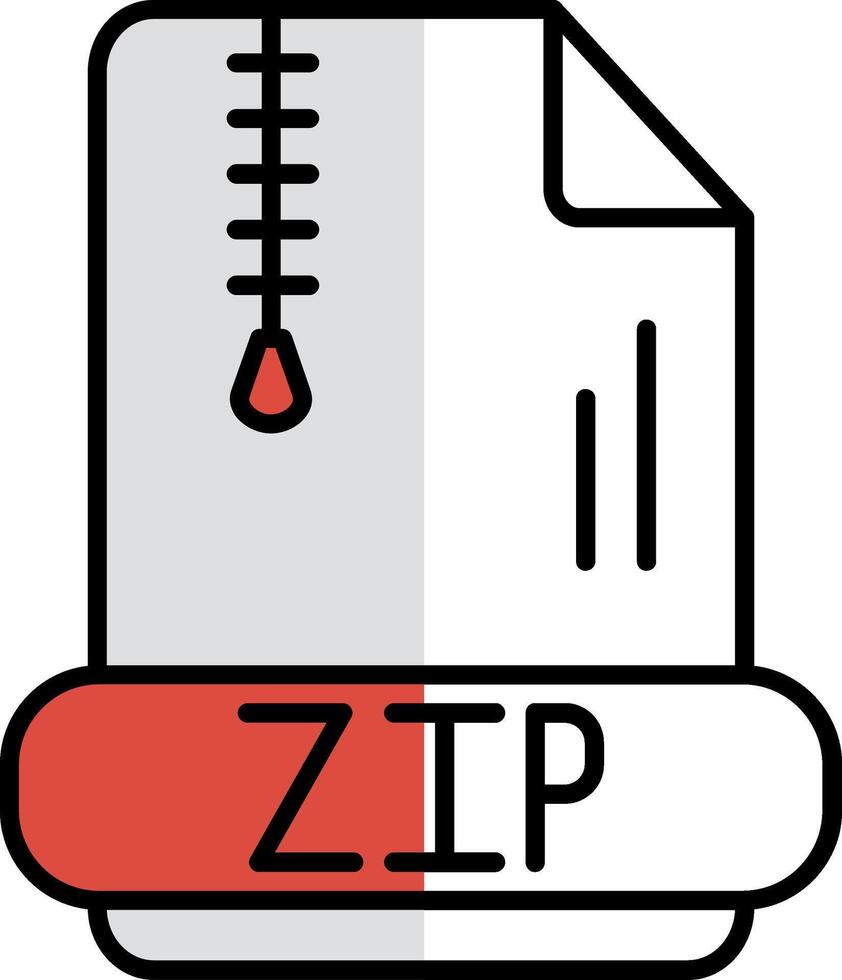 Zip *: français rempli moitié Couper icône vecteur