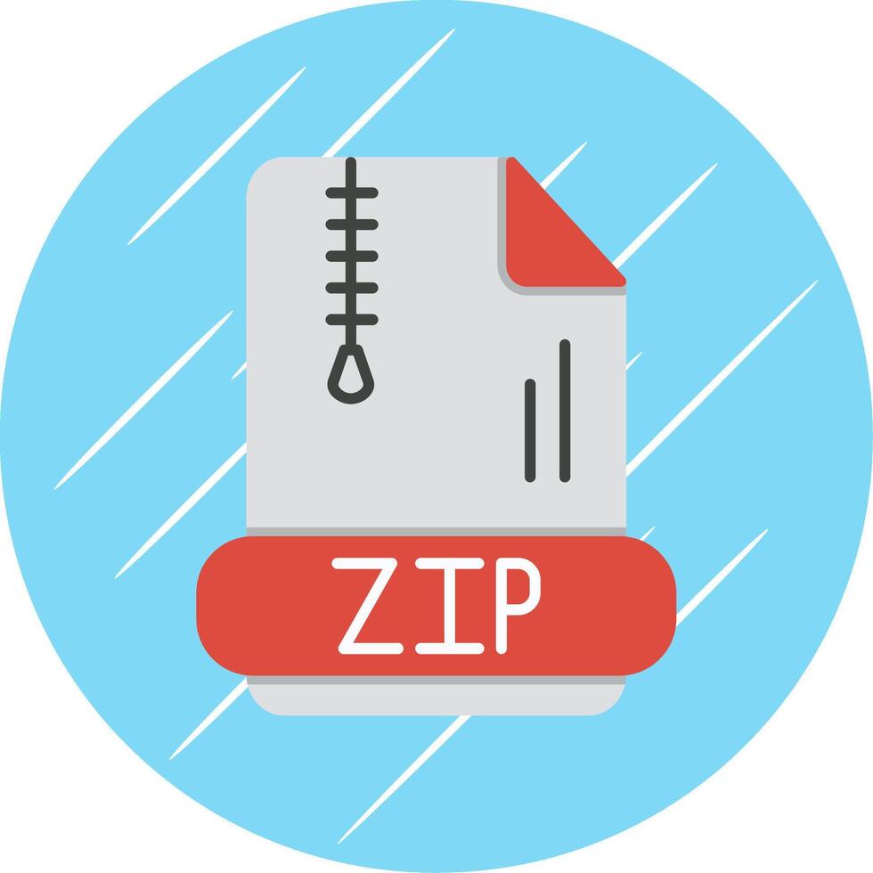 Zip *: français plat bleu cercle icône vecteur