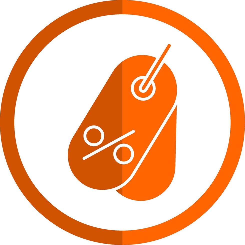 étiquette glyphe Orange cercle icône vecteur