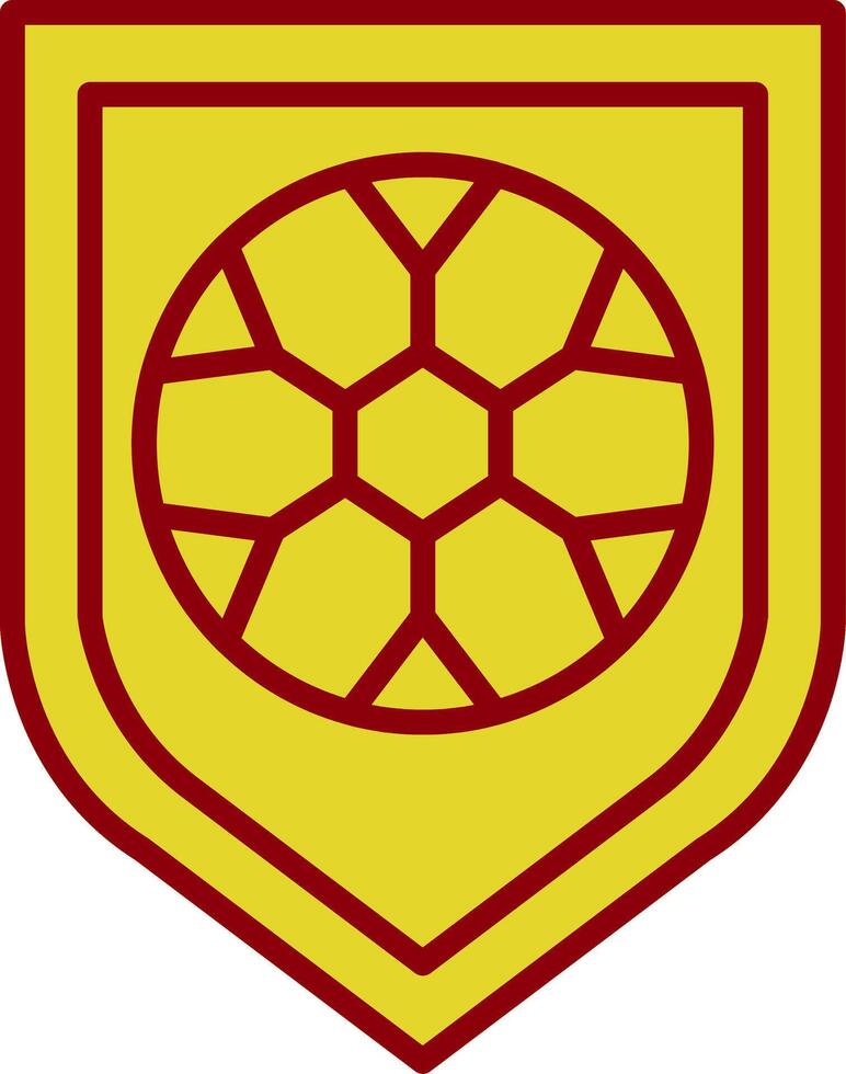 Football badge ligne deux Couleur icône vecteur