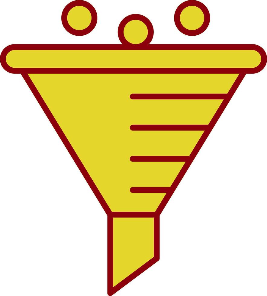 icône de deux couleurs de ligne d'entonnoir vecteur