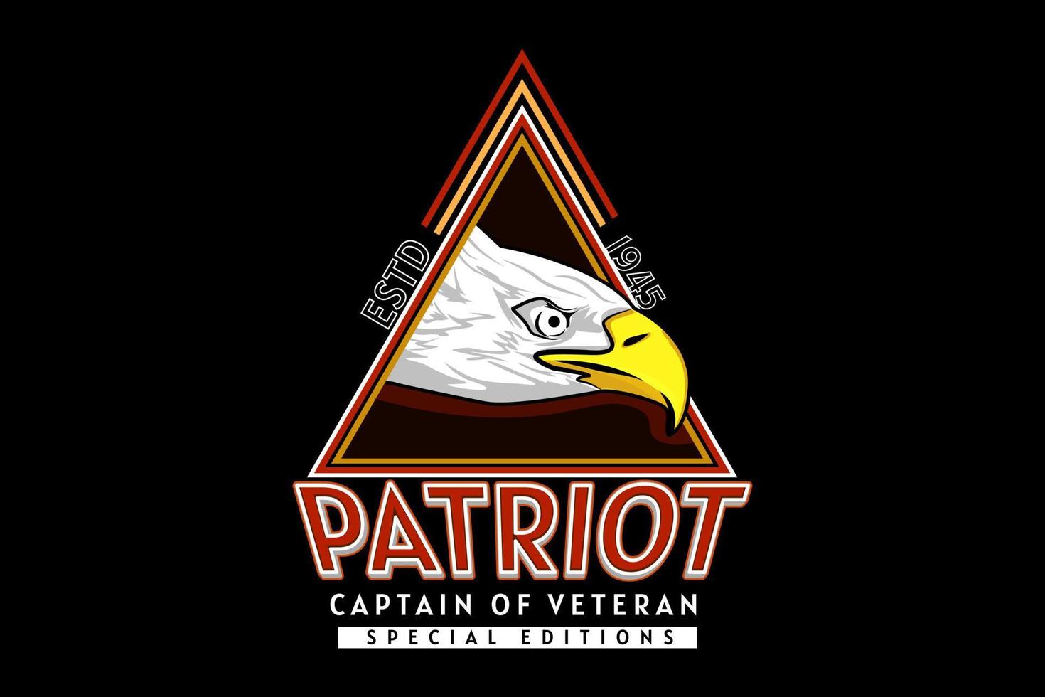 patriot capitaine vétéran design rétro vecteur