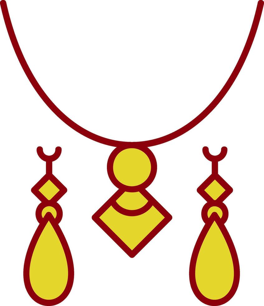 bijoux ligne deux Couleur icône vecteur