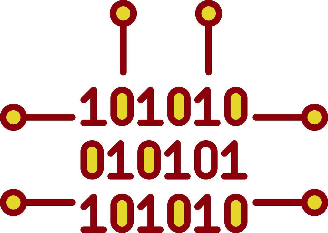 icône de deux couleurs de ligne de code binaire vecteur