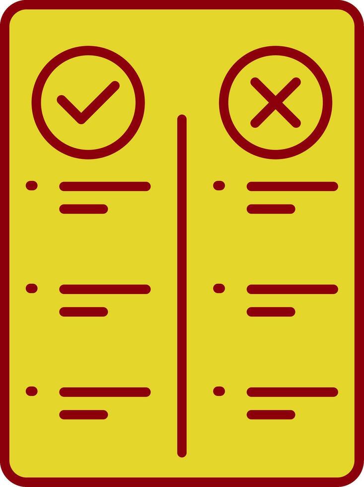 avantages et inconvénients ligne deux icône de couleur vecteur