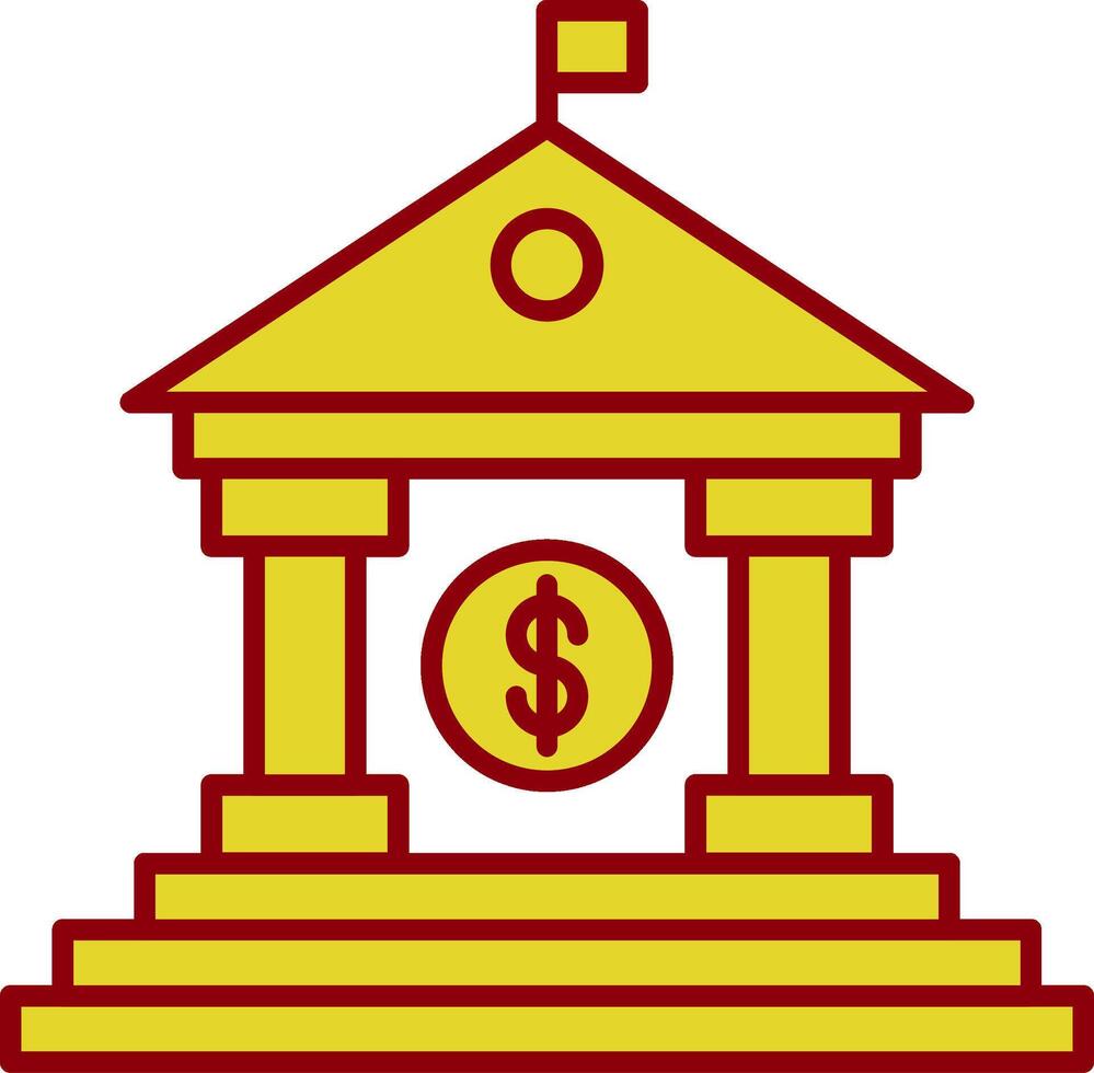 icône de deux couleurs de ligne bancaire vecteur