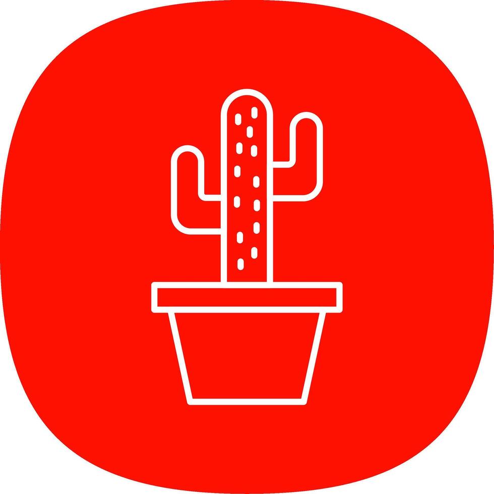 cactus ligne courbe icône vecteur
