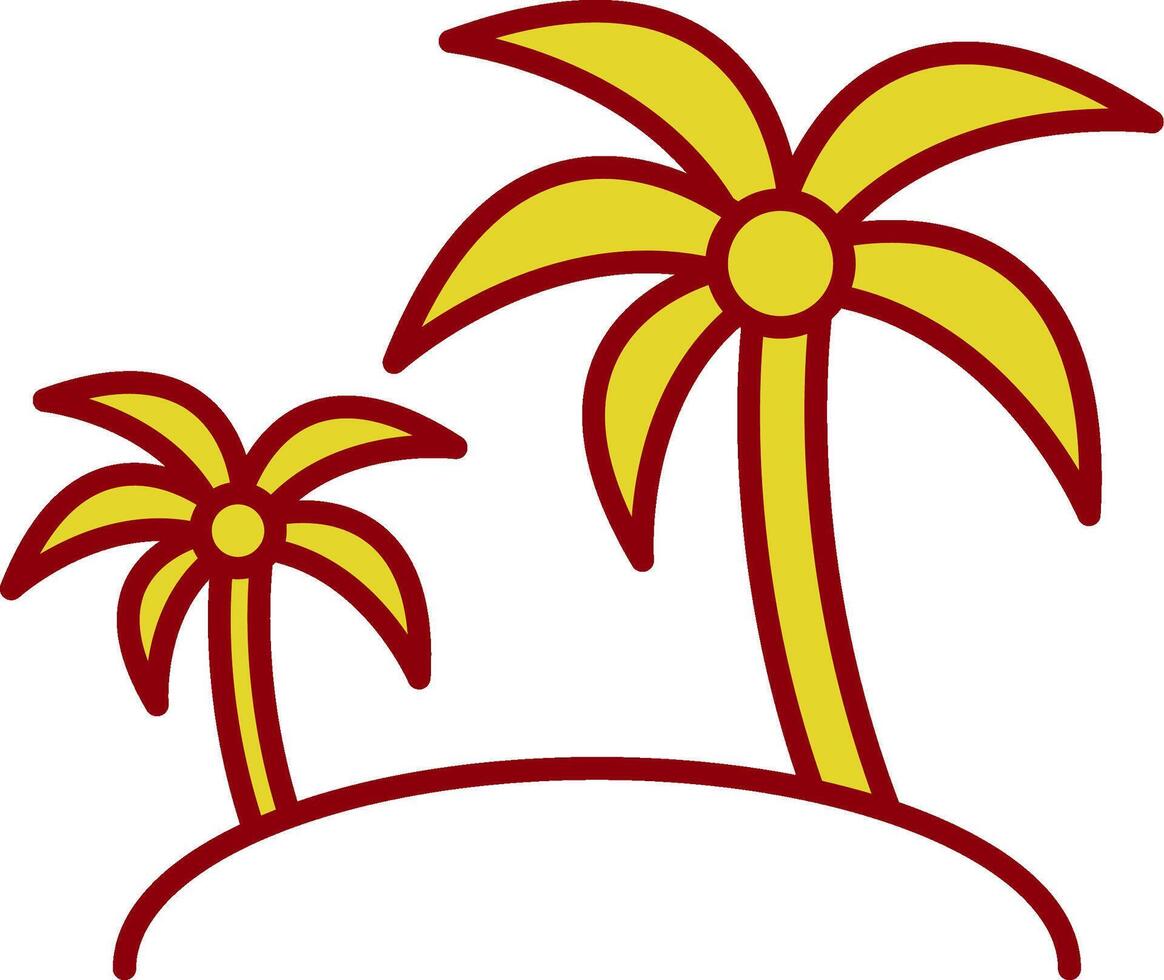 icône de deux couleurs de la ligne de l'île vecteur